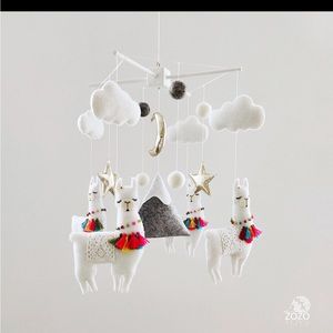 Handmade Peruvian Alpaca Baby Moon Cloud Mobile